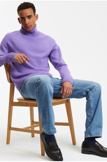 Wool/Cashmere Jumper/Sweater with Funnel Neck