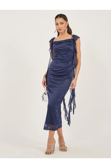 Glittered Ruffled Sheath Dress