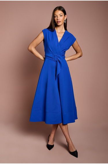 Belted Crepe Dress