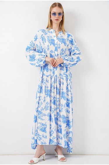 BDART Patterned V-Neck Maxi Dress