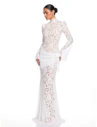 Ferith High Neck Lace Maxi Dress - 2