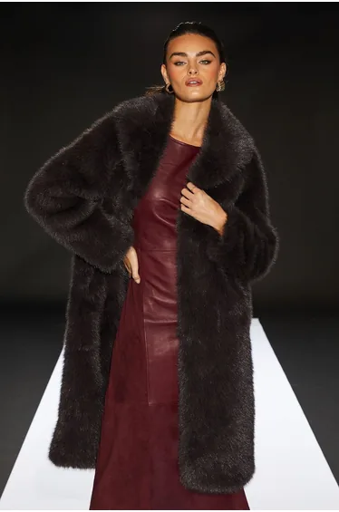 Runway Faux Fur Maxi Coat