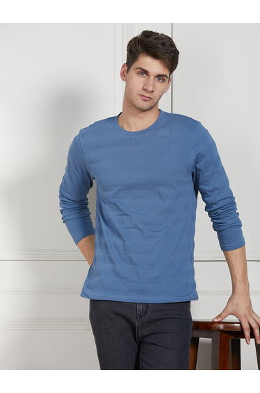 Regular Fit Textured Round Neck T-Shirt