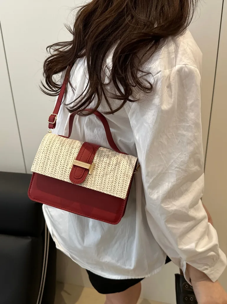 Red Woven Sling Bag - 1