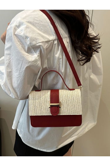 Red Woven Sling Bag