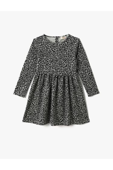 Long Sleeve Dress Animal Printed
