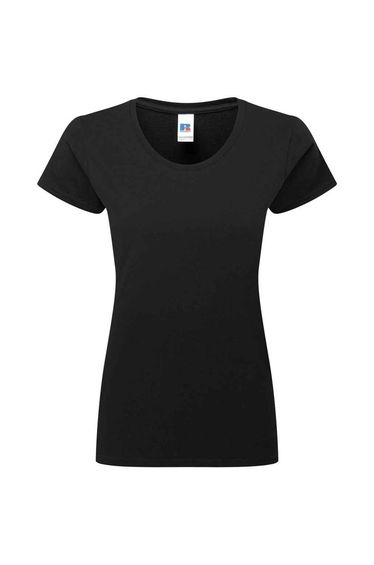 Russell Womens/Ladies Authentic Classic Ringspun Cotton T-Shirt - Black