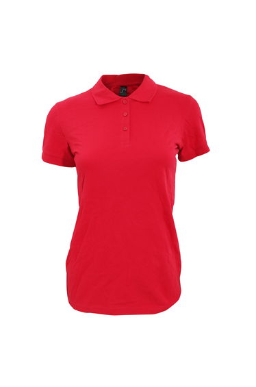 SOLS Womens/Ladies Perfect Pique Short Sleeve Polo Shirt - Red