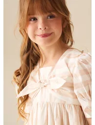 Palma Stripe Tie Front Dress - Pink - 2