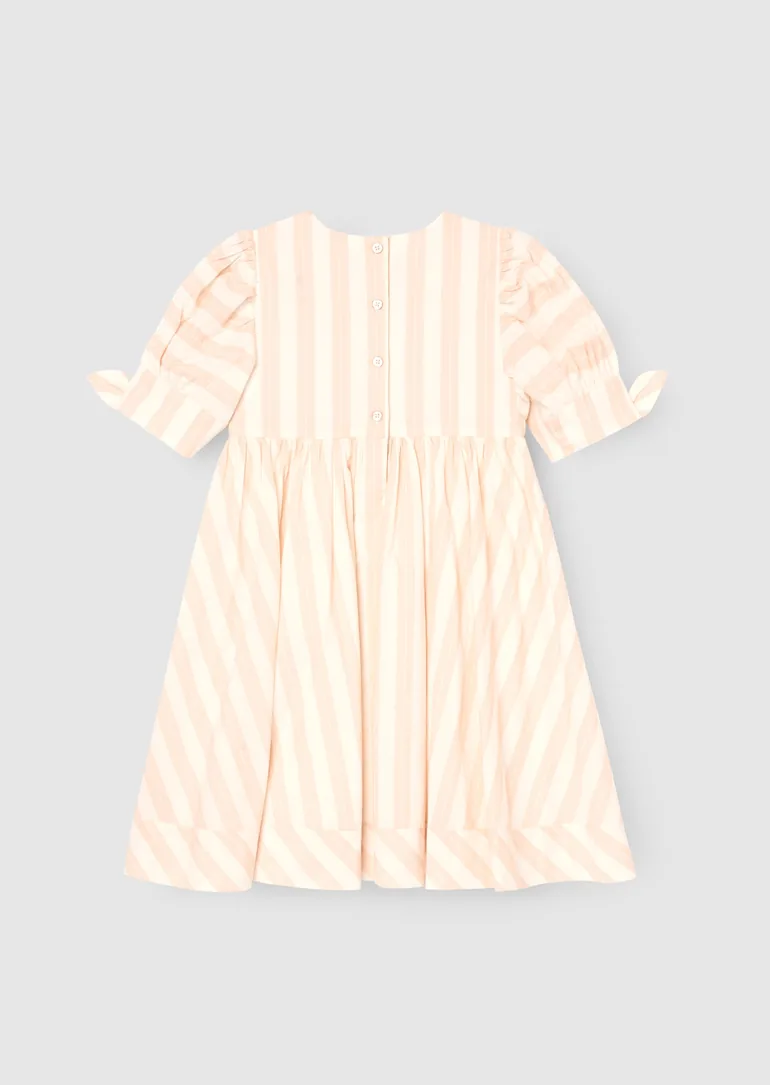 Palma Stripe Tie Front Dress - Pink - 7