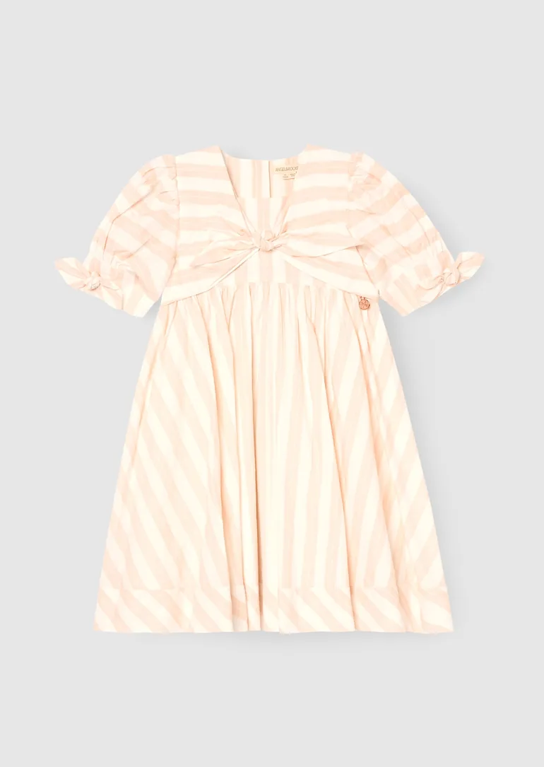 Palma Stripe Tie Front Dress - Pink - 6