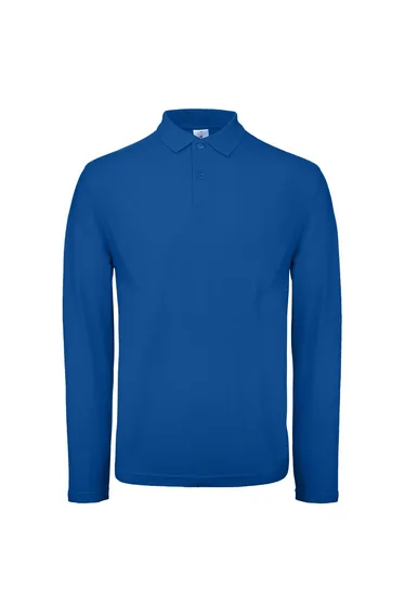 B&C Collection Mens Long Sleeve Polo Shirt - Royal Blue