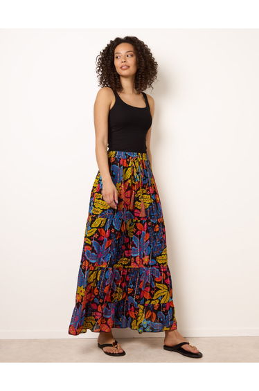 Tiered Bright Maxi Skirt