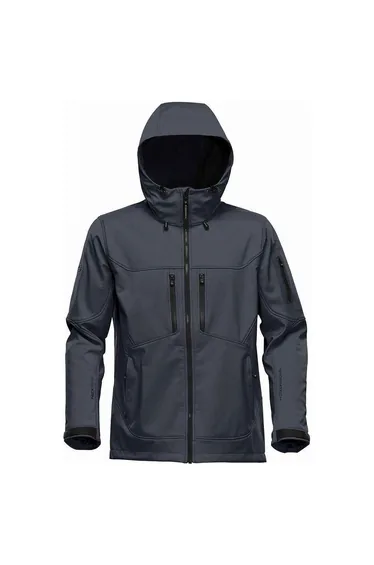 Stormtech Mens Epsilon 2 Twill Hooded Soft Shell Jacket - Charcoal