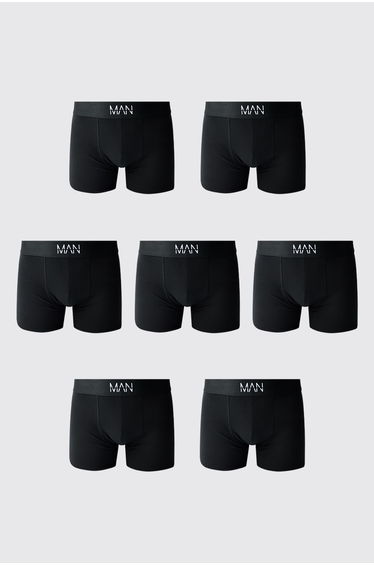 7 Pack Black MAN Boxers - black