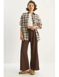 LUCCI Wide Leg Palazzo Pants with Tie Closure