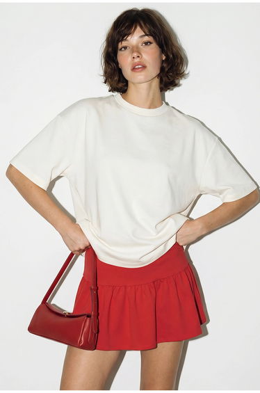 LUCCI Oversized Cut-Out Crew Neck T-Shirt