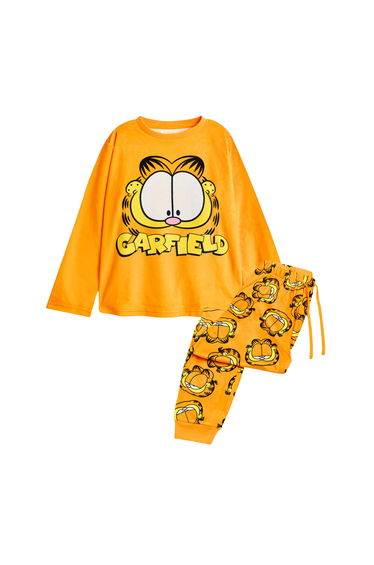 Garfield Childrens/Kids Big Face Long Pyjama Set - Orange