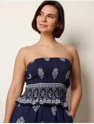 Smocked Top & Wide-Leg Trouser Set - 2