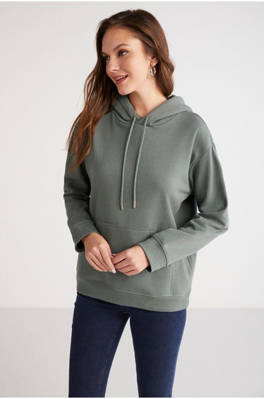 RITIKA Women's Fleece Soft Green Sweatshirt