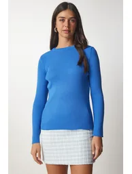 Happiness İStanbul Blue Knitted Sweater - 2