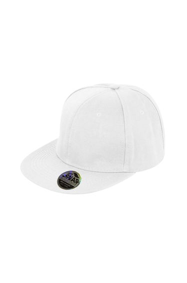Result Unisex Core Bronx Original Flat Peak Snapback Solid Colour Cap (Pack of 2) - White