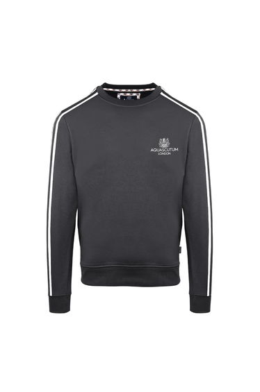 Aquascutum Mens London Double Stripe Sweatshirt - Antracite