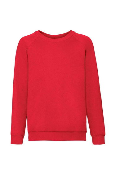 Fruit of the Loom Childrens/Kids Classic Raglan Sweatshirt - Red