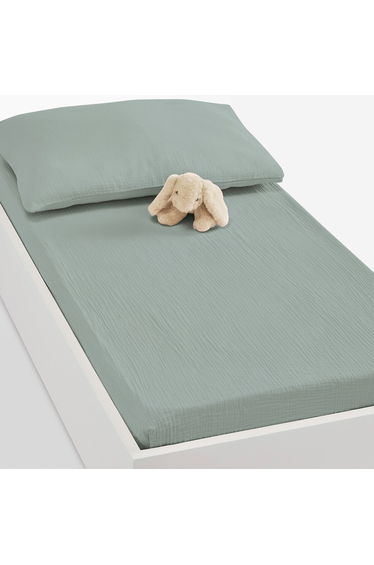 Kumla Cotton Muslin Cot Fitted Sheet