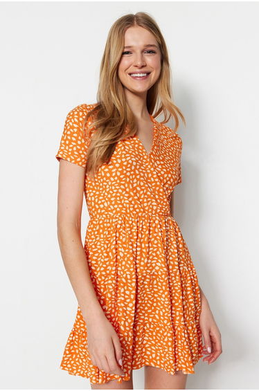 Pleated A-Line Mini Skater Dress