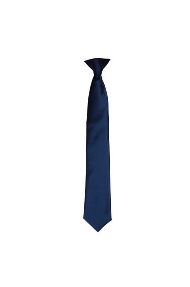 Premier Colours Mens Satin Clip Tie - Navy