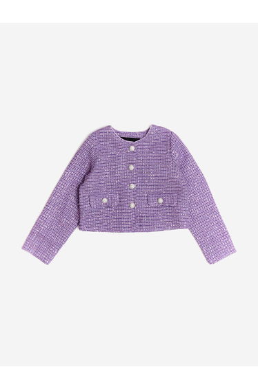 BCBGMAXAZRIA Girls Tweed Jacket in Purple