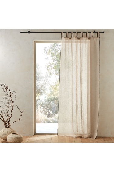 Tazina Single Linen Tab Top Voile Panel
