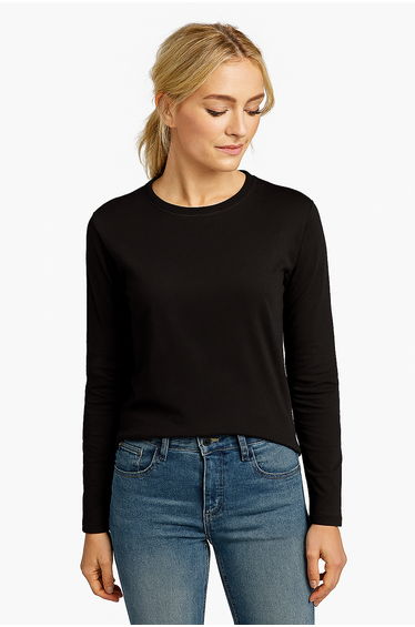SOLS Womens/Ladies Imperial Long Sleeve T-Shirt - Deep Black