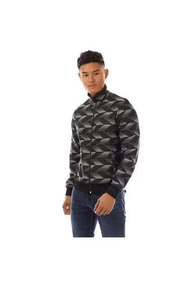 Men's Fred Perry Chevron Striped Track Jacket in Black
