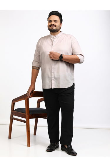 Plus Size Mandarin Collar Shirt