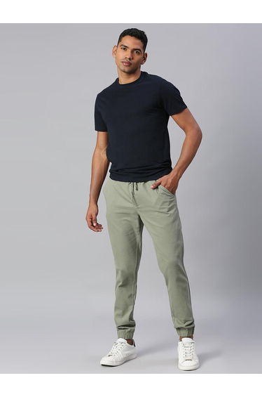 Cotton Tapered Fit Joggers Trousers