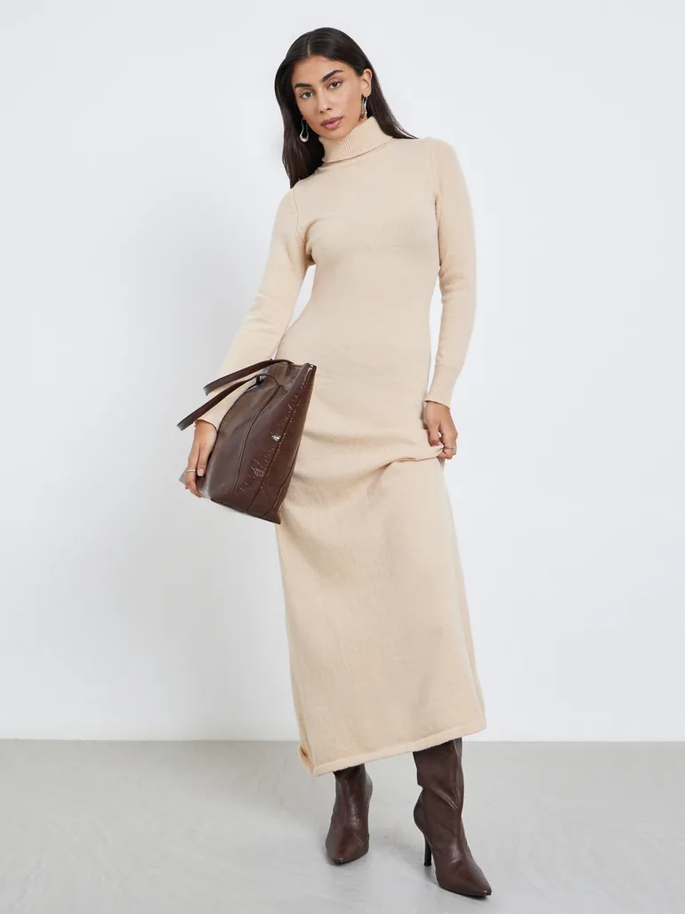beige maxi sweater dress Saodimallsu Womens Long Sleeve Midi Sweater Dress Wrap V Neck Pleated A Line Fit Flare Elegant Knit Maxi Dress Beige at Amazon Women's Clothing store