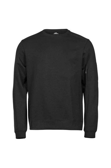 Tee Jays Mens Athletic Crew Neck Sweatshirt - Black