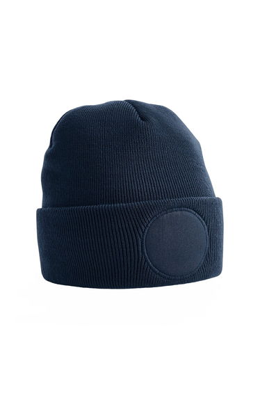 Beechfield Unisex Circular Patch Cuffed Beanie - French Navy