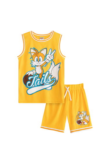 Sonic The Hedgehog Boys Tails Basketball Kit - Yellow