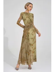 Homer Green Printed Maxi Dress - 3