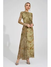 Homer Green Printed Maxi Dress - 1