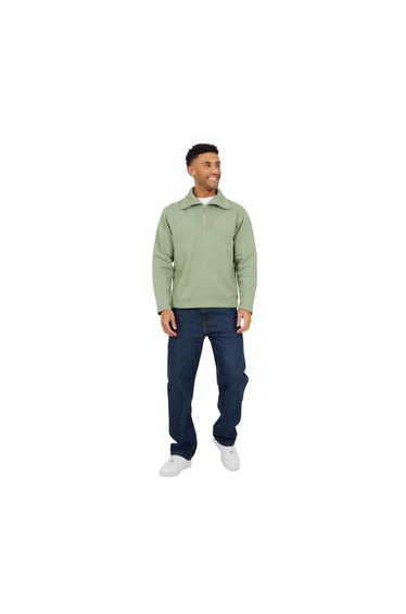 Brave Soul Mens Funnel Neck Sweatshirt - Mint Green