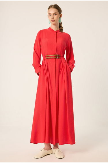 MODAL DRESS WITH LEATHER BELT