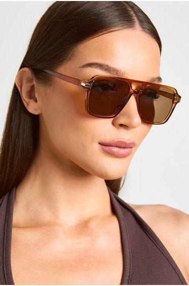 Chunky Chocolate Aviator Sunglasses - chocolate