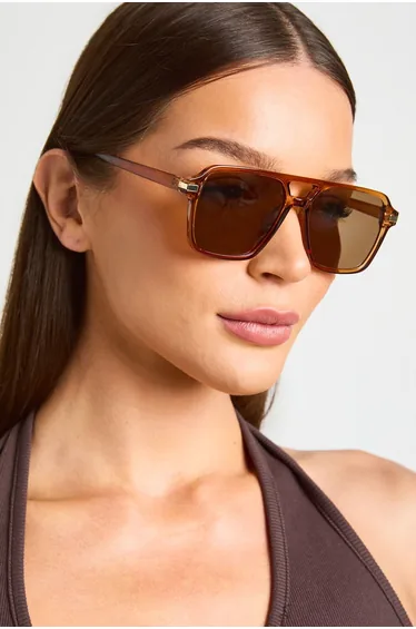 Chunky Chocolate Aviator Sunglasses - chocolate