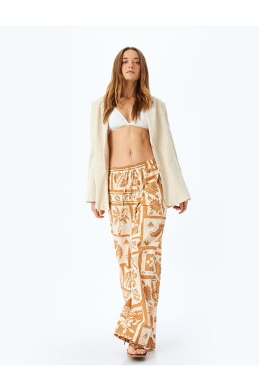 Printed Wide-Leg Pants