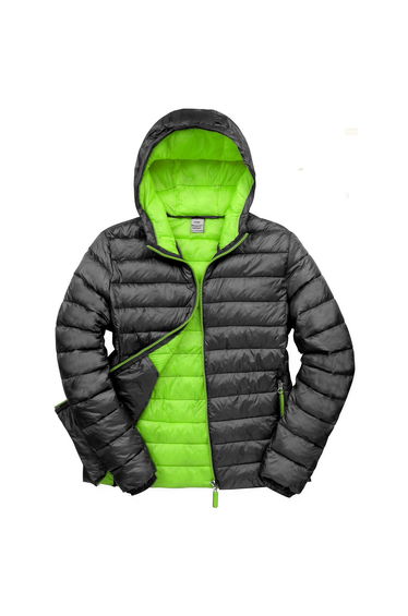 Result Urban Mens Snow Bird Hooded Jacket - Black/Lime