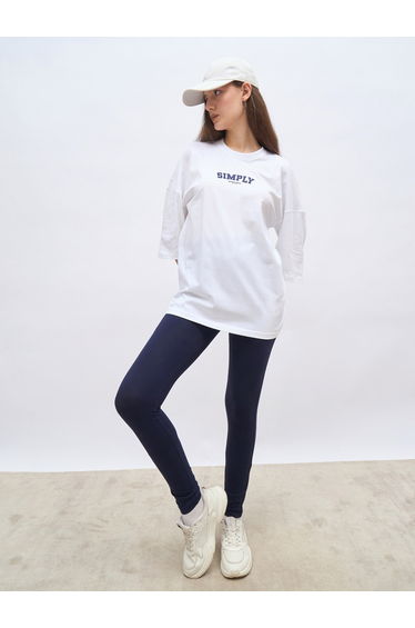 Oversized T-Shirt and Badge Print Leggings Set